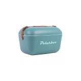 Polarbox Classic Cooler Box with Leather Strap, Blue - Marine Green Rigid Thermal Insulated Ice for Beach, Picnic Party, 12 L - 1 miniature