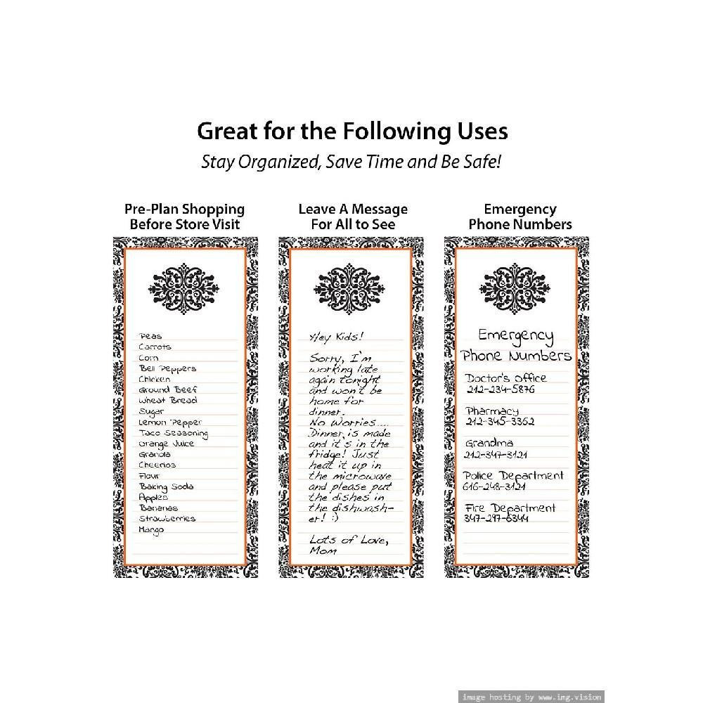 Dmc 80 قطعة من قائمة التسوق المميزة مع مغناطيس مقاس 4 × 9 بوصة باللون الأسود القوطي - 3