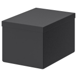 IKEA TJENA Storage Box with Lid, Black - 18x25x15 cm Versatile Desk Organizer for Small Items - 1 miniature