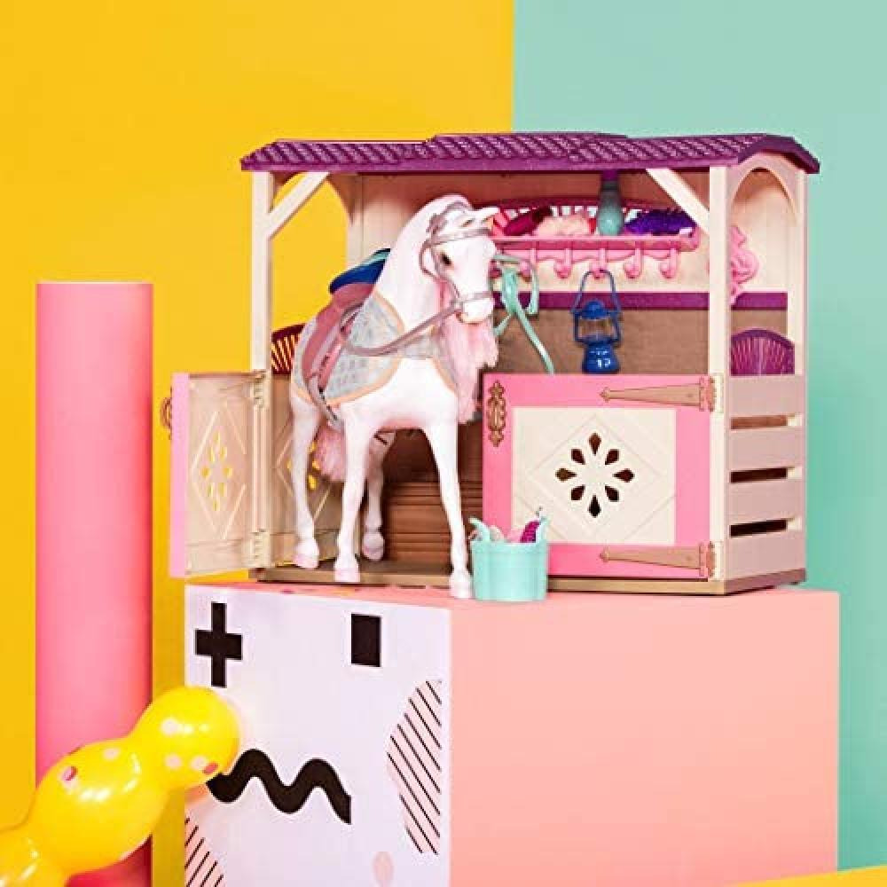 Glitter Girls by Battat – All Asparkle Acres Riding Stable Set – Accessory set for 14-inch horses - 14 inch Doll Accessories and Clothes for Girls Age - 7