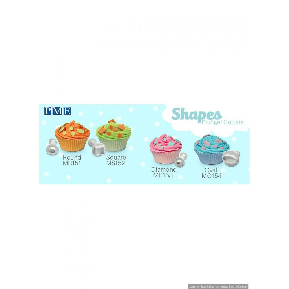 Pme Shapes Pluger Cutters S, M & L Square Set Of 3 - 3