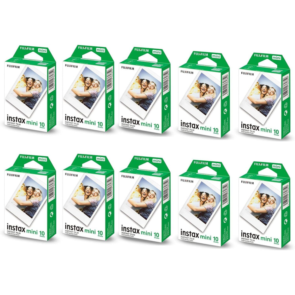 Fujifilm Party pack, Instax Film Mini, bundle of 10 packs, 100 Shot film White border - 1
