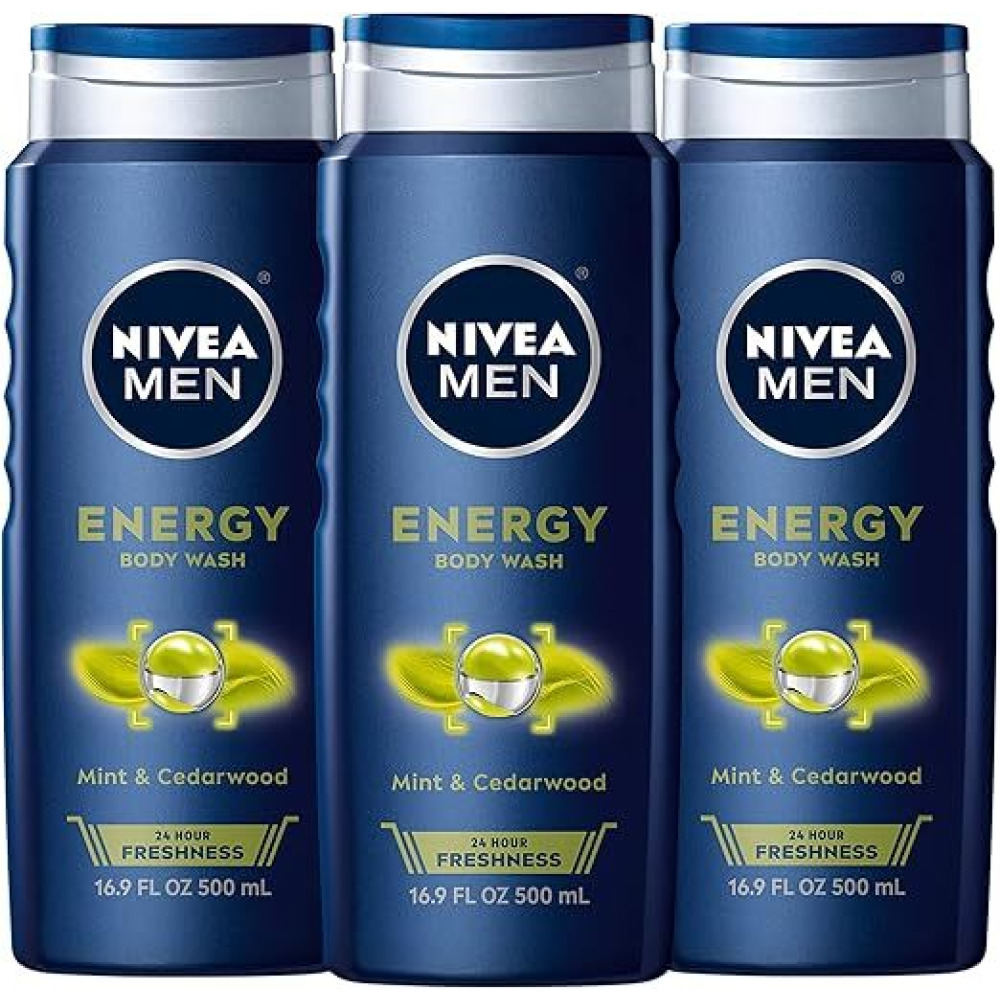 NIVEA, Men shower gel, Energy, Mint extract, 3*500 ml - 1