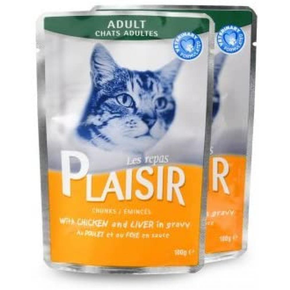 Plaisir / Cat food, Cats chunks in gravy, 12 x 3.5 oz (100 g) - 3