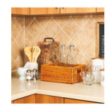 Homesmiths Copper Rattan Storage Bins With Handles Large - 4 miniature