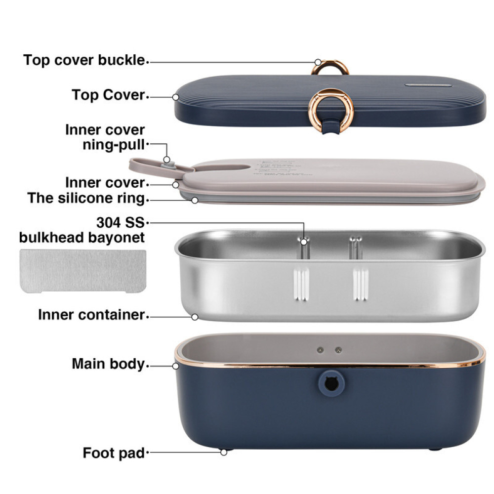 Ланч-Бокс Fissman С Функцией Подогрева, 900МЛ, (ПП+НЕРЖАВЕЮЩАЯ Сталь) - 2