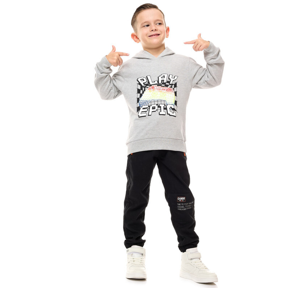 ТОЛСТОВКА С Капюшоном Для МАЛЬЧИКОВ, СЕРАЯ, мил 2-3 года - 4