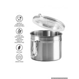 Oggi Stainless Steel 26oz Clamp Canister with Clear Lid - 5 miniature