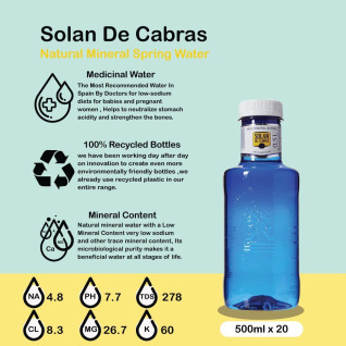 Solan De Cabras Natürliches Mineralwasser 0,5l Blau - View #5