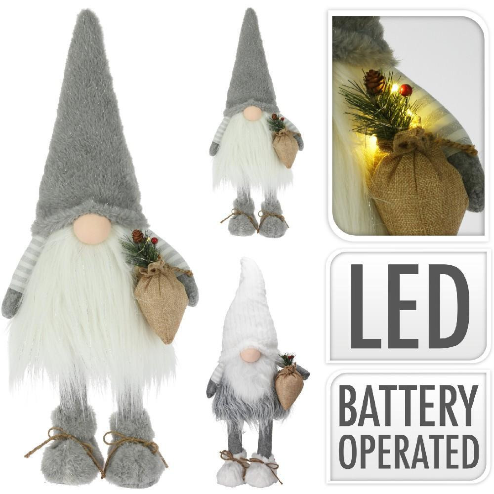 Koopman Gnome Met LED Pluche Серый 65См Ассорти 1 Шт. - 1