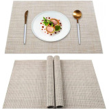 YISK, Place mats, Set of 4 heat insulation and stain resistant, 45x30 cm, Beige - 1 miniature