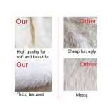 White Faux Fur Christmas Tree Skirt, 48 Inch Diameter Snowy Xmas Tree Skirt Decoration, Christmas Tree Mat with Soft and Fluffy Texture, Perfect Tree  - 3 miniature