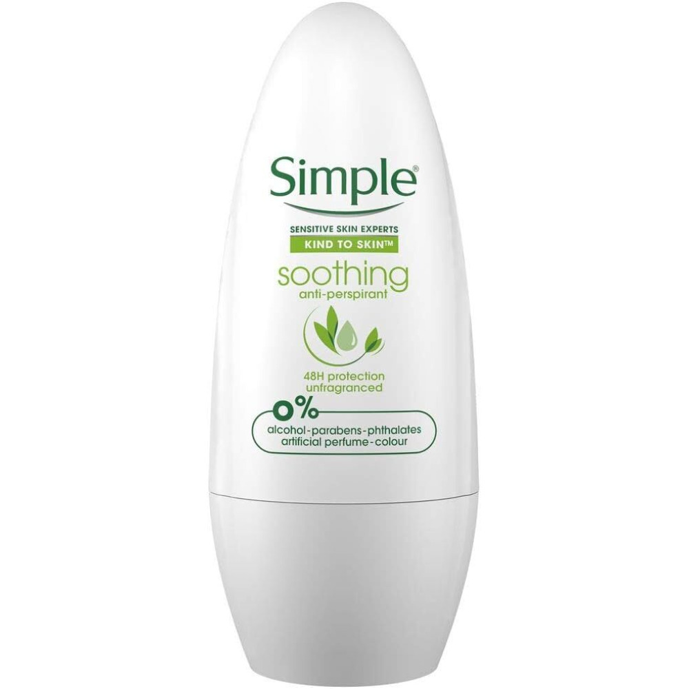 Antiperspirant Simple Soothing, Fragrance Free Roll-on, For Women, 50 ml - 1