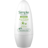 Antiperspirant Simple Soothing, Fragrance Free Roll-on, For Women, 50 ml - 1 miniature