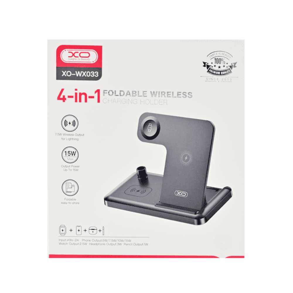 XO Wx033 15w 4 In 1 Wireless Charger Black - 2