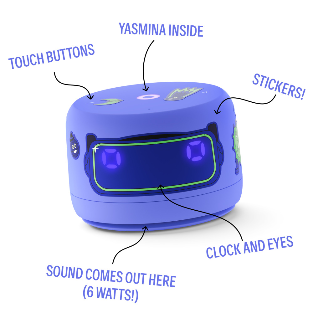 AI Smart Speaker. Use your voice to play music, learn, set up reminders, alarms, updates via Bluetooth or Wi-Fi (speaks Arabic, English) Lite Violet - 3