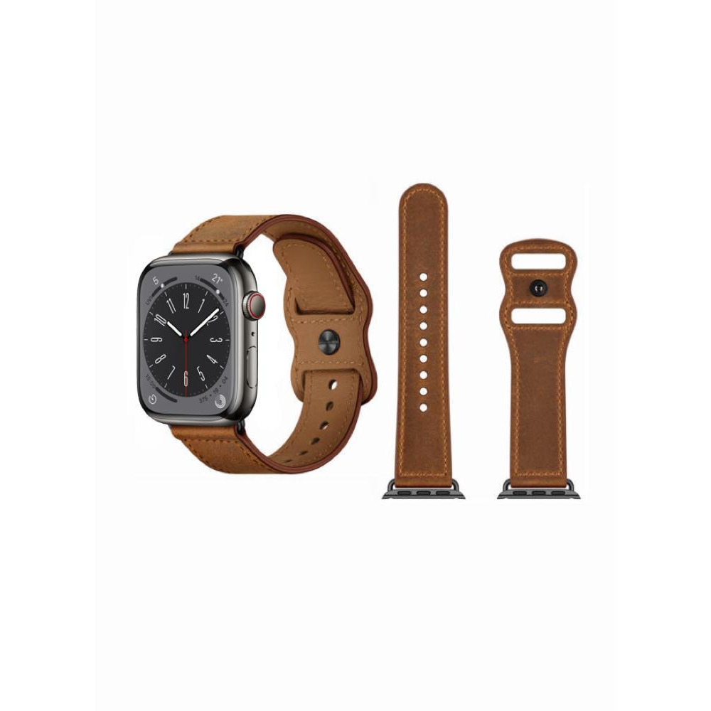 Perfii Infinity Solid Leather Replacement Band For Apple Watch 41, 40, 38 mm Series 8/7/6/5/4 SE - 1