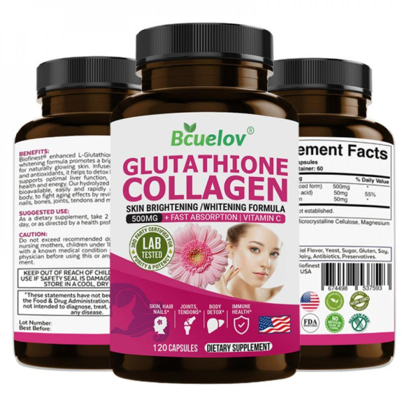Buy Glutathione Collagen Antioxidant With Vitamin C - Brightening  Anti-Aging Formula For Skin, Nails, Hair and Immune Support - 60 Capsules  in Dubai, UAE