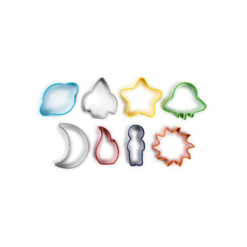 Core Mini Stainless Steel Powder Coated Cookie Cutter 8 Pieces Set Out of this World - 2