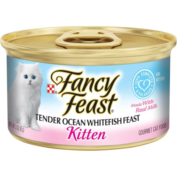 Purina Fancy FEAST, Влажный корм для КОШЕК, Котенок, нежный праздник океанского СИГА, 3 УНЦИИ (85 г)
