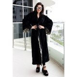 Asian Spirit, Black Star Velvet Abaya Jacket, Free size (XS-XL) - 6 miniature