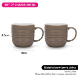 Fissman 2-Piece Mugs Firmina Brown 350ml New Bone China - 3 miniature
