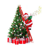 Musical Electric Santa Claus Climbing Decoration A Fun Christmas Tree Ornament and Gift for Kids with Up and Down Ladder Action… - 1 miniature
