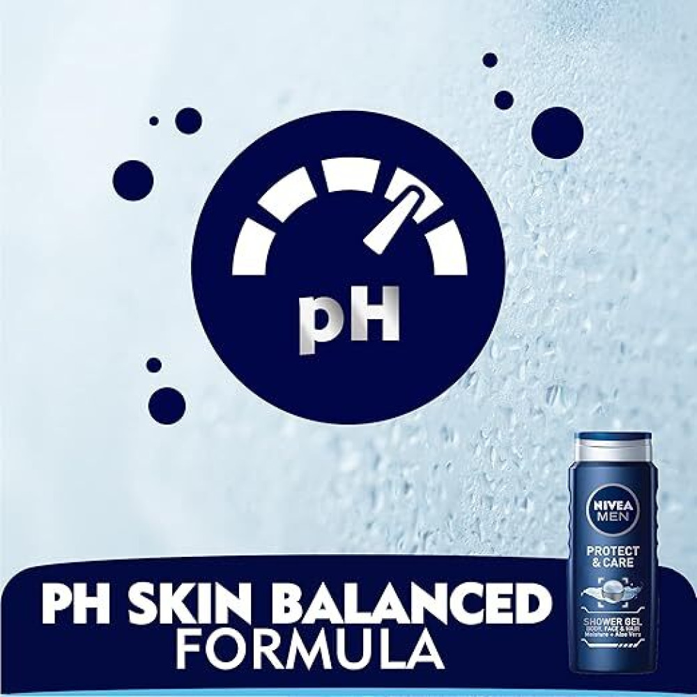 NIVEA, Men shower gel 3 in 1, Protect and care, Aloe Vera, 250 ml - 3