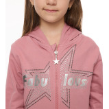 Girl's 2-Piece Set, Long Sleeves Fullzipper Hoodie & Jogger (7-8 yrs), Pink - 6 miniature