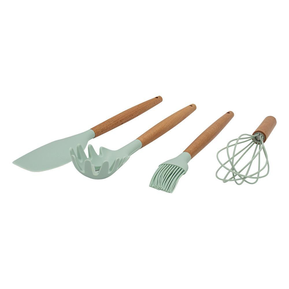 ComCreate / Cooking spoons, Silicone, Wood, Non-stick, 11 pcs  - 4