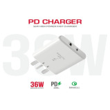 Зарядное устройство Trands 36 Вт с кабелем Type-C на Type-C белое - 2 miniature