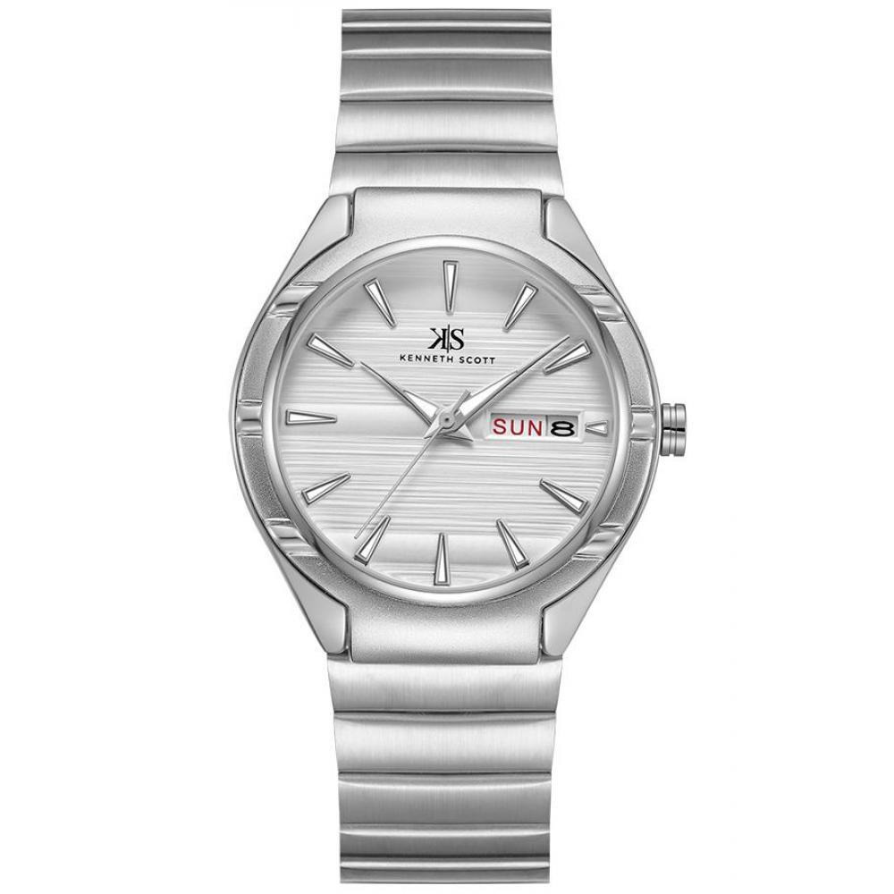 Kenneth Scott Men's Analog White Dial Watch - K22035-SBSW-G - 1