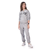Girl's 2 piece Mil Set, Fullzipper Hoodie + Pants (13-14 yrs), Grey - 3 miniature