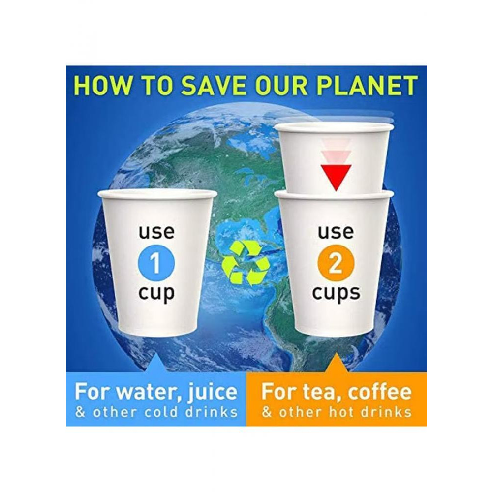 MARKQ / Disposable white paper cups, 210 ml, 8 cm, 50 cups - 7