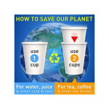 MARKQ / Disposable white paper cups, 210 ml, 8 cm, 50 cups - 7 miniature