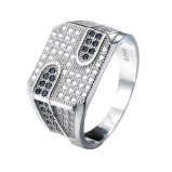 925 Sterling Silver Black Stone Ring For Men - 1 miniature