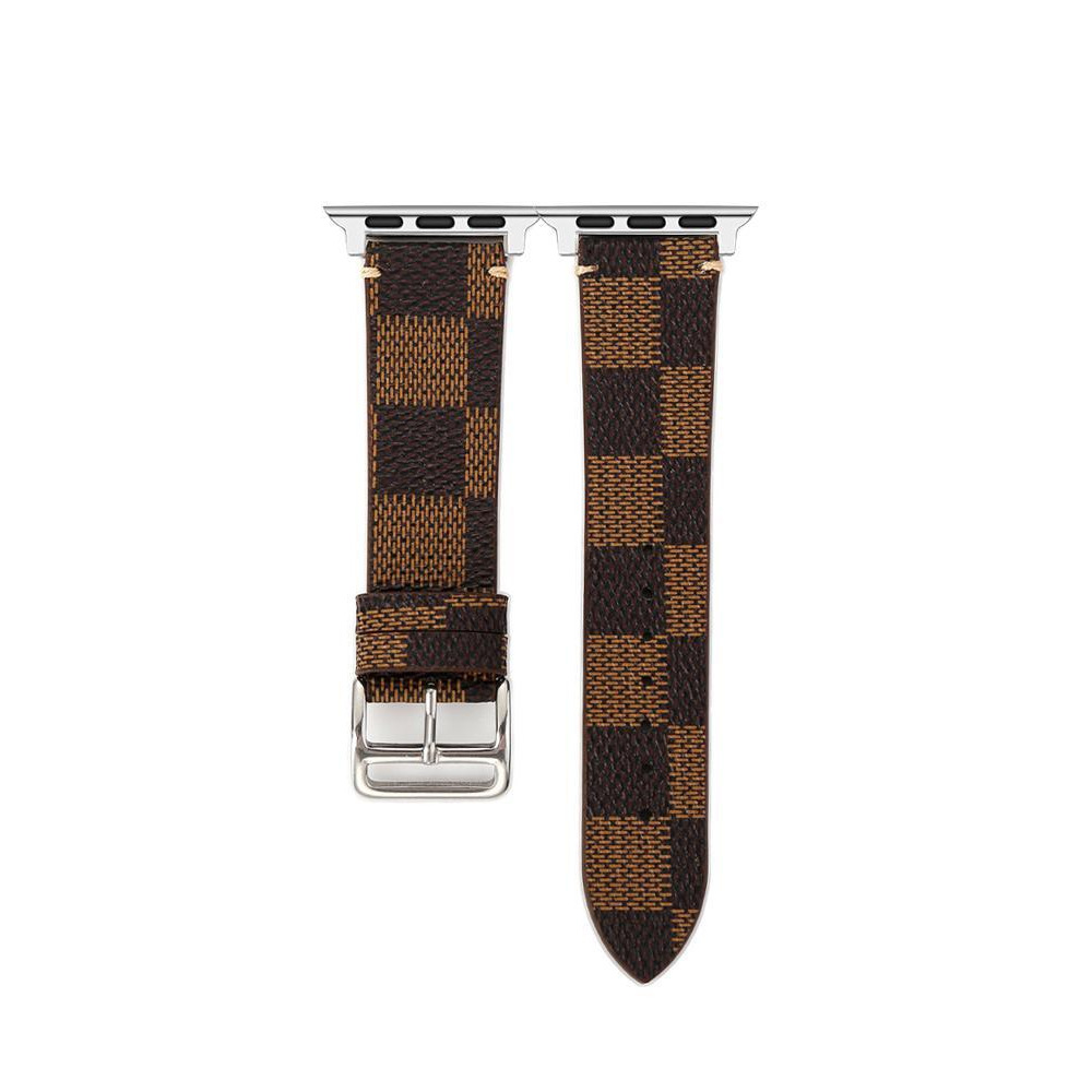 Perfii Check Leather Replacement Band For Apple Watch 41/40/38mm Series 8/7/6/5/4/SE - 2