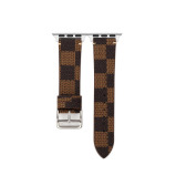 Perfii Check Leather Replacement Band For Apple Watch 41/40/38mm Series 8/7/6/5/4/SE - 2 miniature