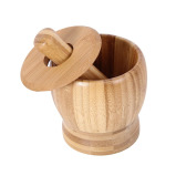 Honey Bee Bamboo Mortal & Pestel 11 x 10 см, Компактный и Экологически Чистый Инструмент Для измельчения Специй Для придания свежего вкуса - 1 miniature