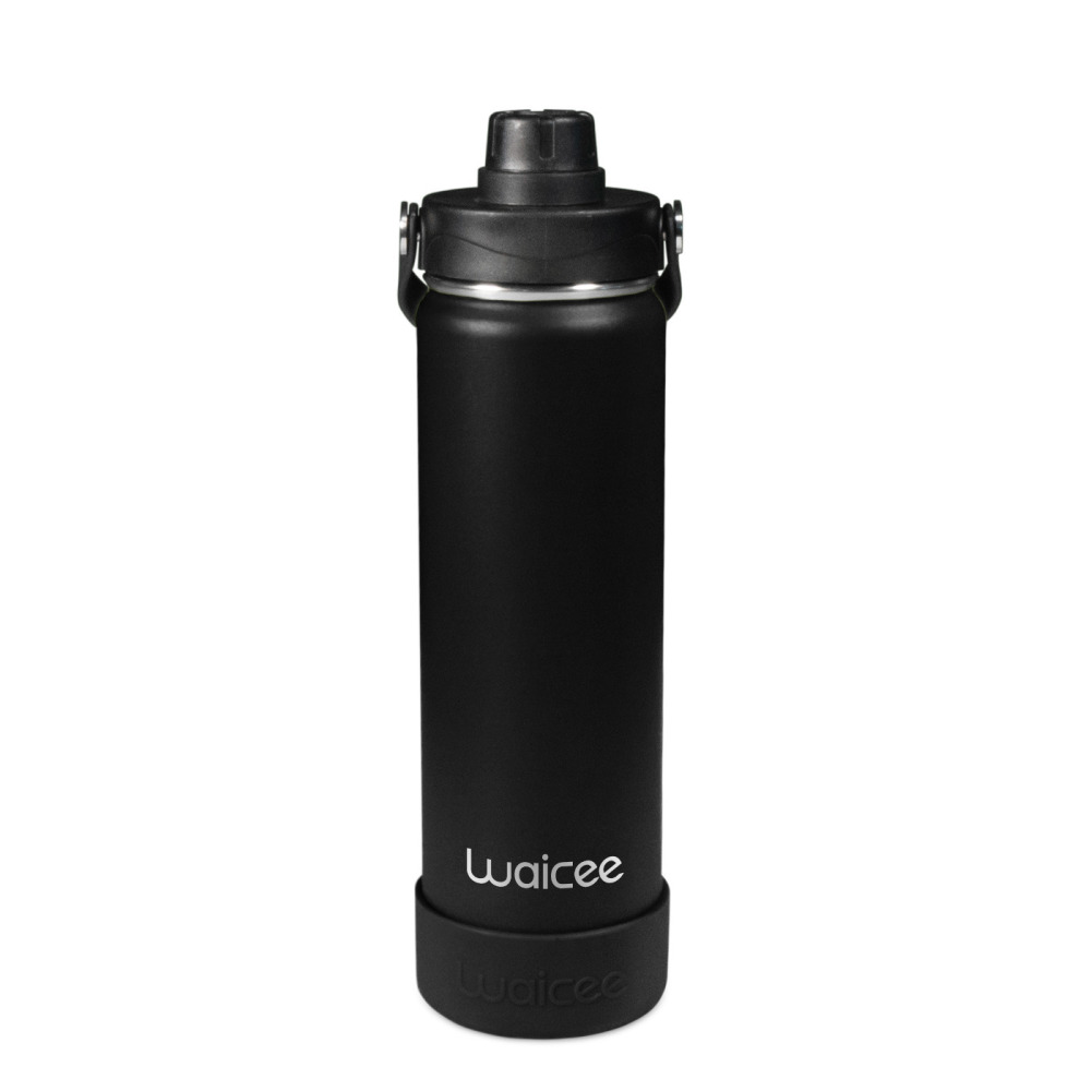 Waicee Onyx Black Reusable Bottle - Durable, Compact, Leak-Proof, Stylish, BPA-Free, Insulated, Portable - 620ml - 1
