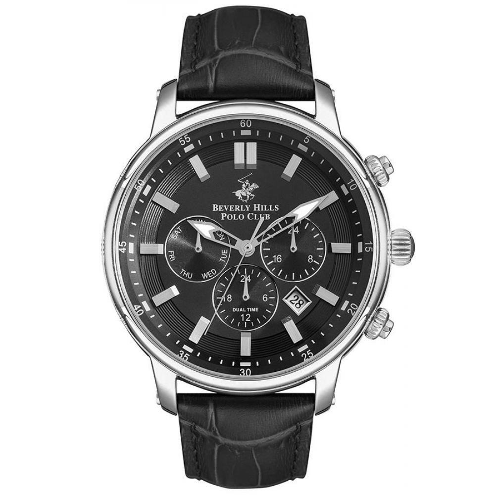 BEVERLY HILLS POLO CLUB Men's Multi Function Gun Black Sunray Dial Watch - BP3255X.351 - 1