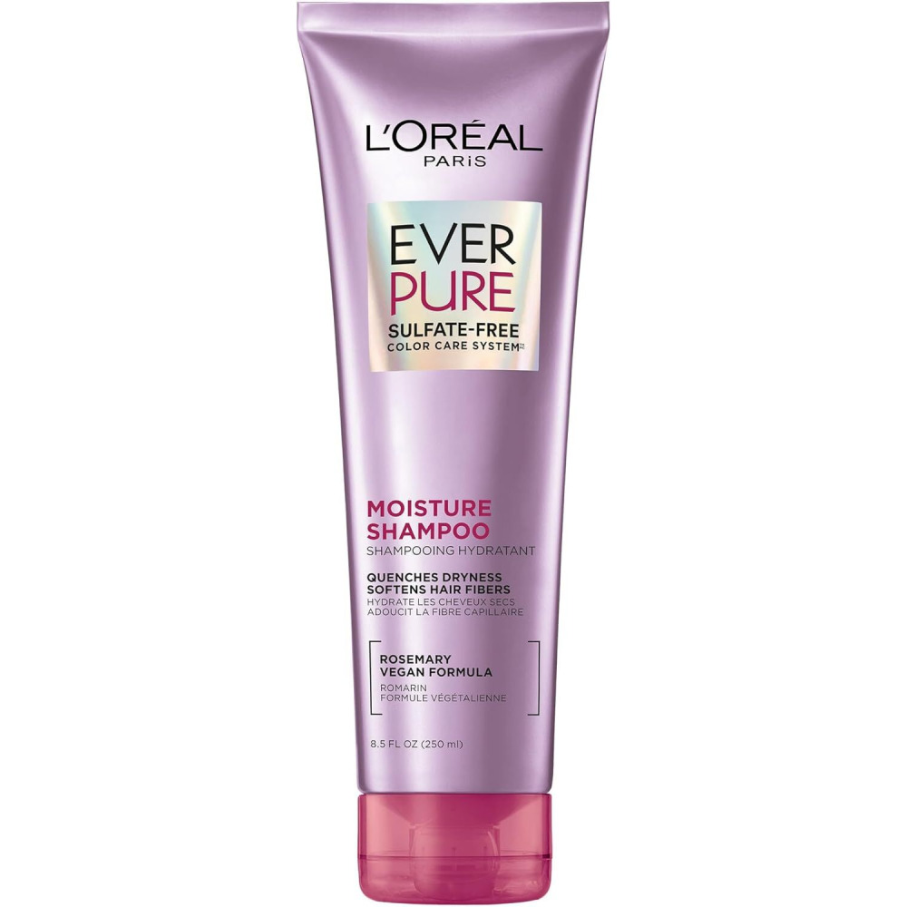 L'Oreal Paris Ever Pure Moisture Shampoo Rosemary, 8.5 Fl Oz (Pack of 2) - 1