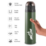 Milton New Crown 900 Thermosteel Hot or Cold Water Bottle, 750 ml, Green - 3 miniature