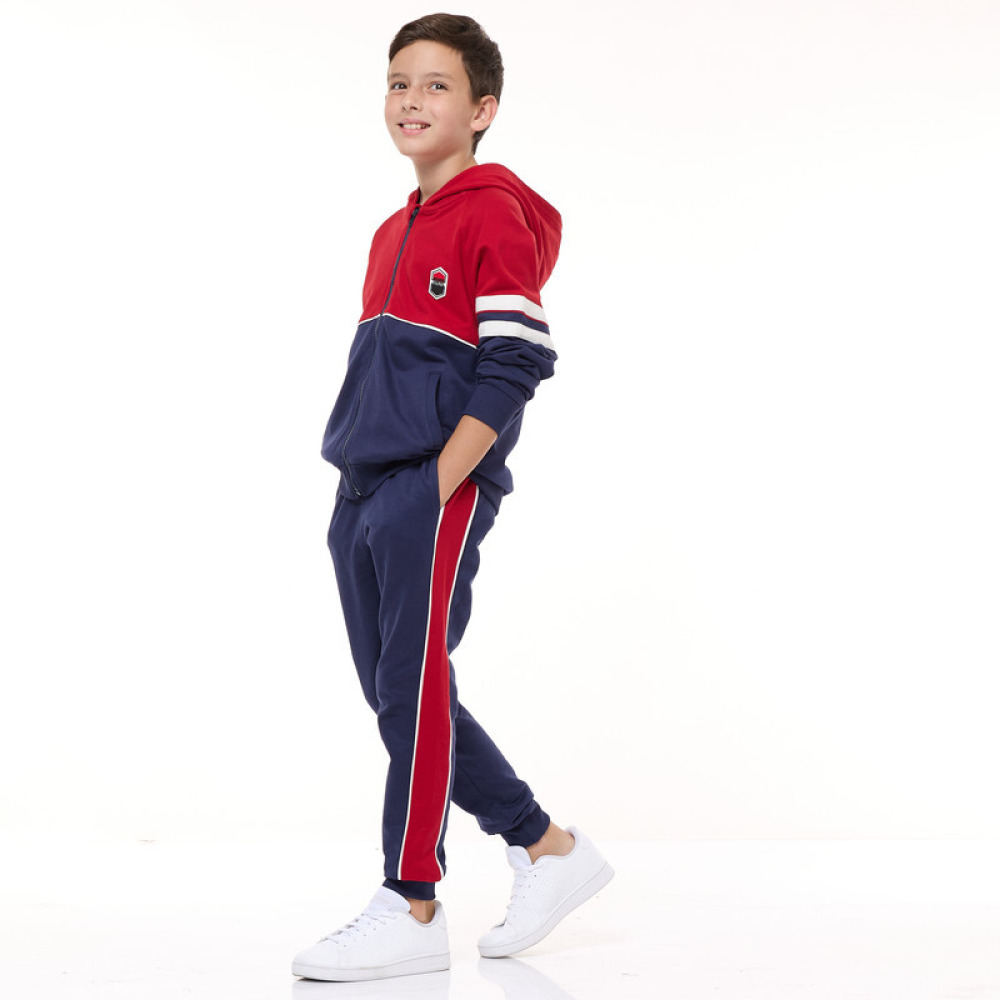 Boys' 2-Piece Hoodie and Jogger Set (13-14 YRS) Red/Navy - 1