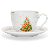 Fissman, Cup And Saucer 260ml, Christmas, New Bone China - 5 miniature