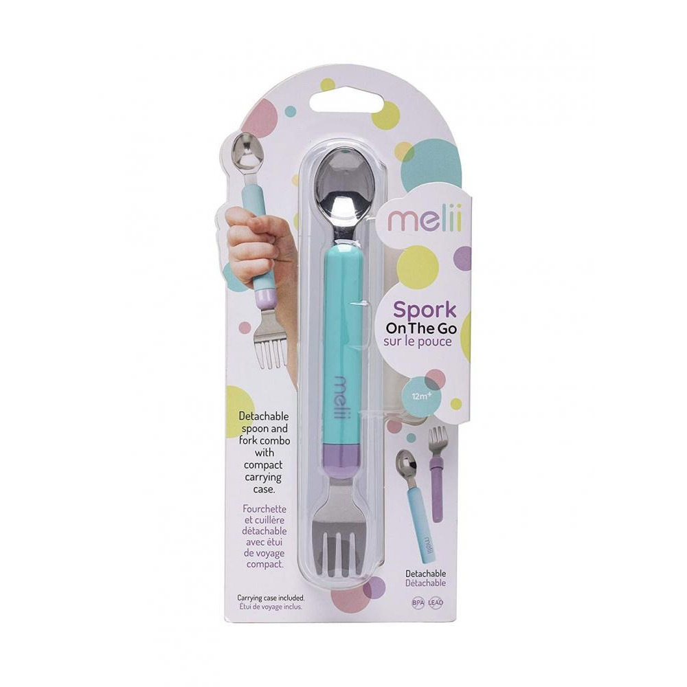 Melii Travel Utensils for Babies and Children, Blue and Purple - 1