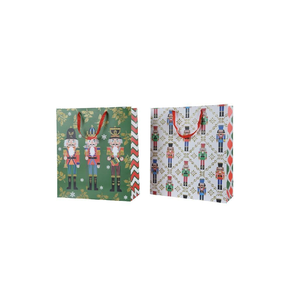Kaemingk Decoris Paper Rectangle 48cm Gift Bag Nutcrackers with Handle Assorted 1 Piece - 1