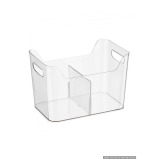 iDesign Large Divided Freezer Bin Clear - 1 miniature