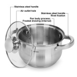 Fissman Stockpot Felina 18cm/2.9LTR With Glass Lid Stainless Steel - 2 miniature