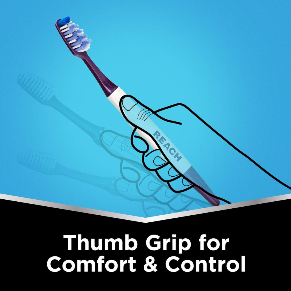 Reach Toothbrush, Access, Essential Care, Medium Compact, Assorted Colors, 1 piece - 4